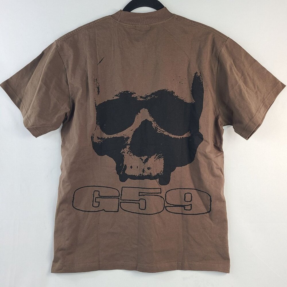 NWT G59 Brown Graphic T-Shirt Size Medium Cotton Skull Logo Streetwear Tee - Picture 7 of 7